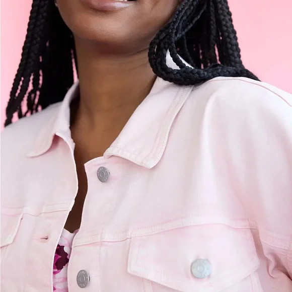 Pink cropped Jean jacket - Picture 11 of 11